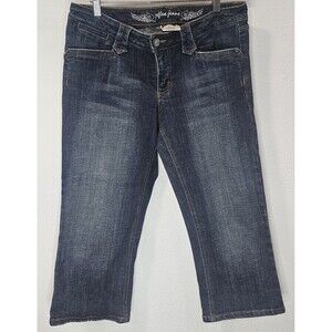 Vintage Reflex Women's Juniors Capri Denim Made In USA Size 11 Y2K Dark Wash